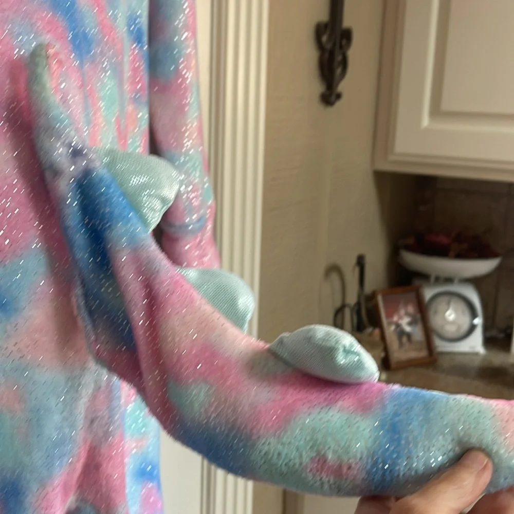 Justice size 10 One Piece Hooded Tie Dye Magical Dragon Wings Pastel